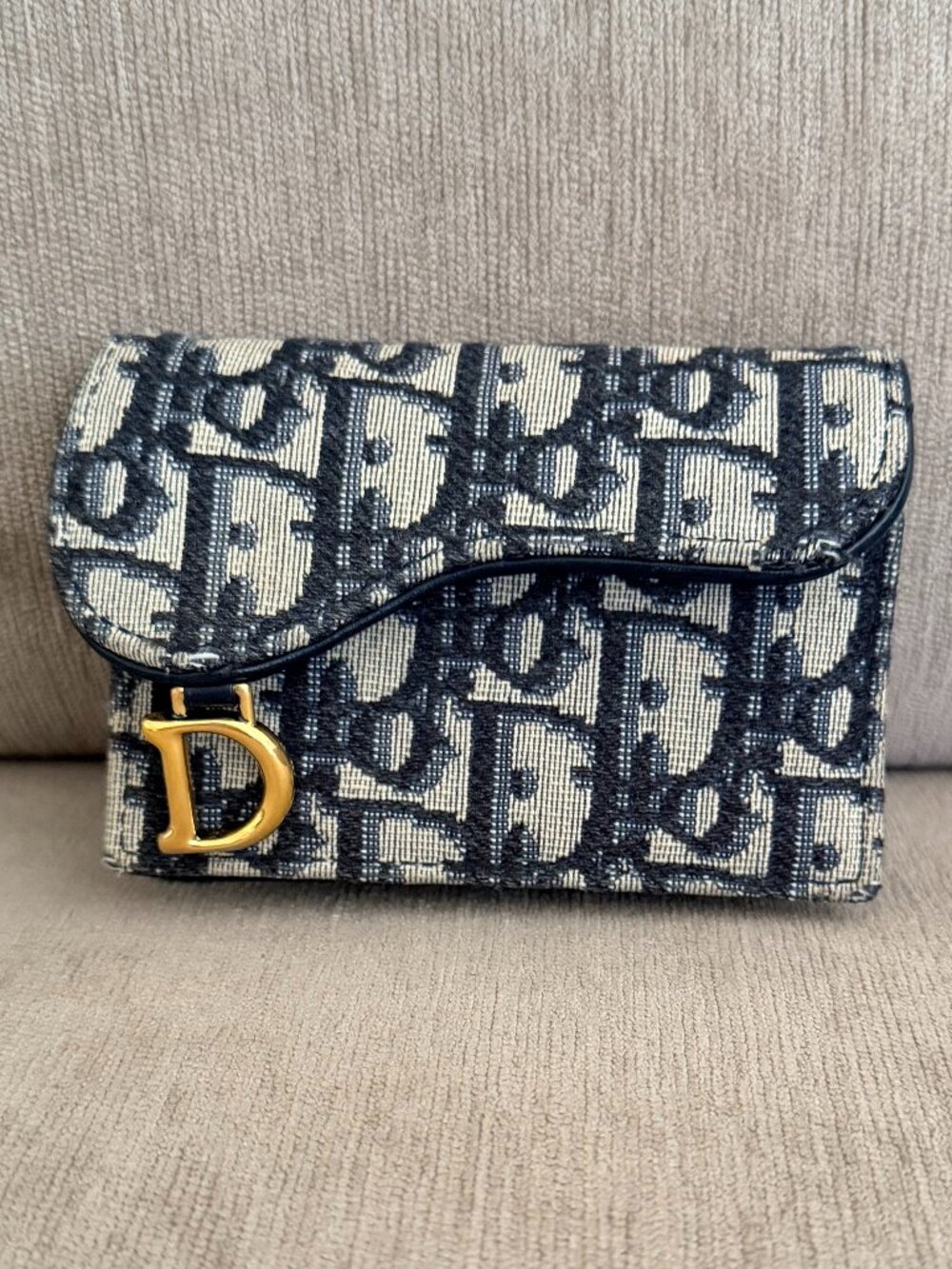 Dior Saddle Oblique Canvas Wallet w D Charm